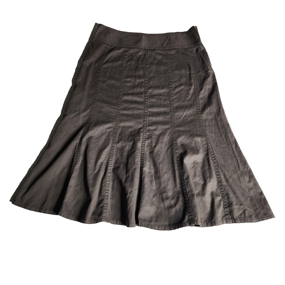 Liz Claiborne Brown Flare Skirt Size 14 Academia Western Boho Equestrian